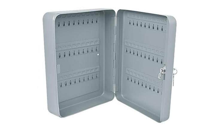 Caja para llaves de montaje en pared 72/96/120 con etiquetas para llaves y  ganchos, caja para llaves, cuerpo de aluminio con agujeros de montaje