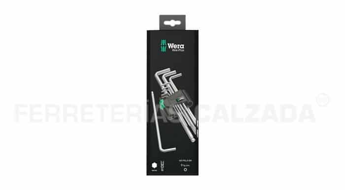 HC112484 - Juego De Llaves Allen 950/9 9Pzwera Metal Hexagonal-Plus Crom Mate - WERA