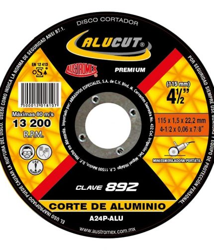 HC67875 - Disco Para Corte De Aluminio De 4-1/2 X 0.045 X 7/8 Austromex 892 - AUSTROMEX