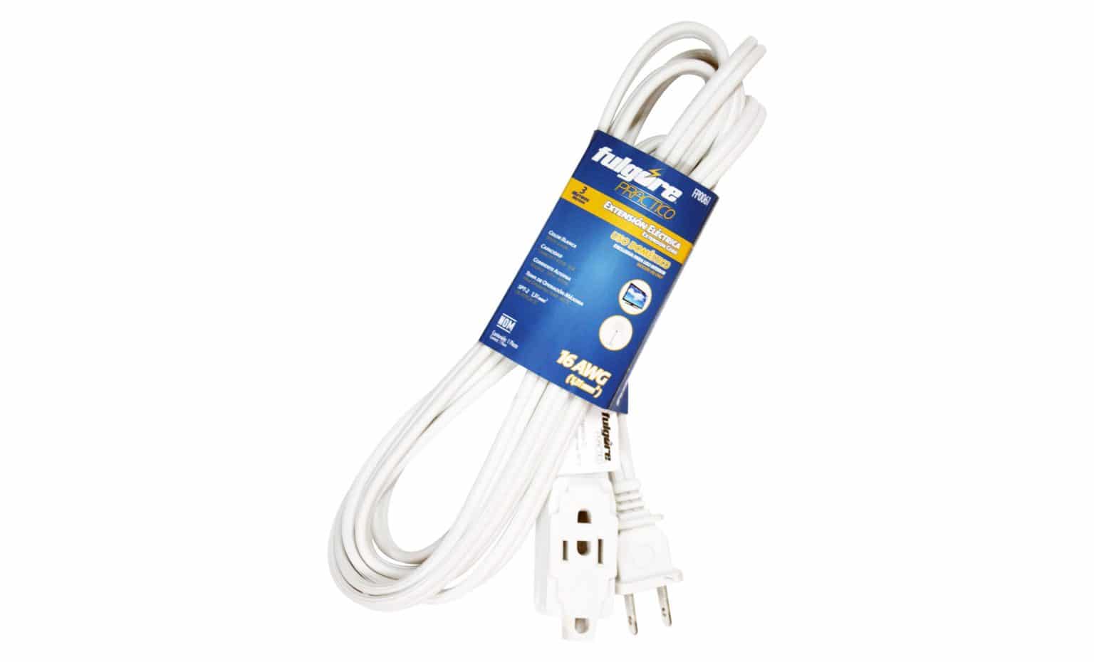 Extension Electrica Domestica Blanca De 3Mt Fulgore FP0061
