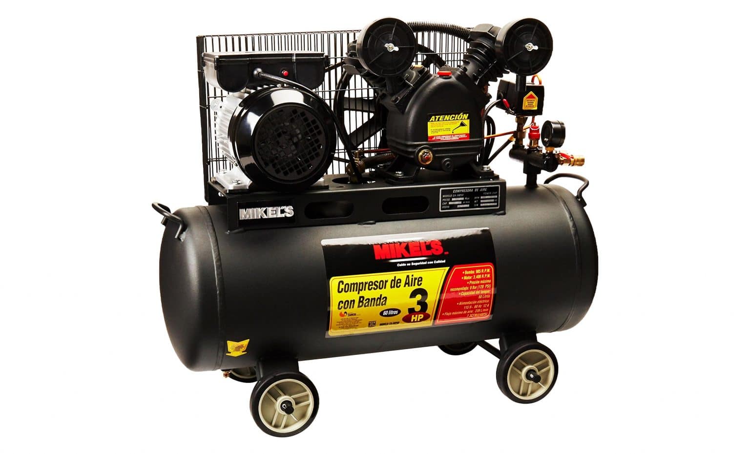 Compresor De Aire 60 Litros 3HP Mikels CA3HP60 Ferreterias Calzada
