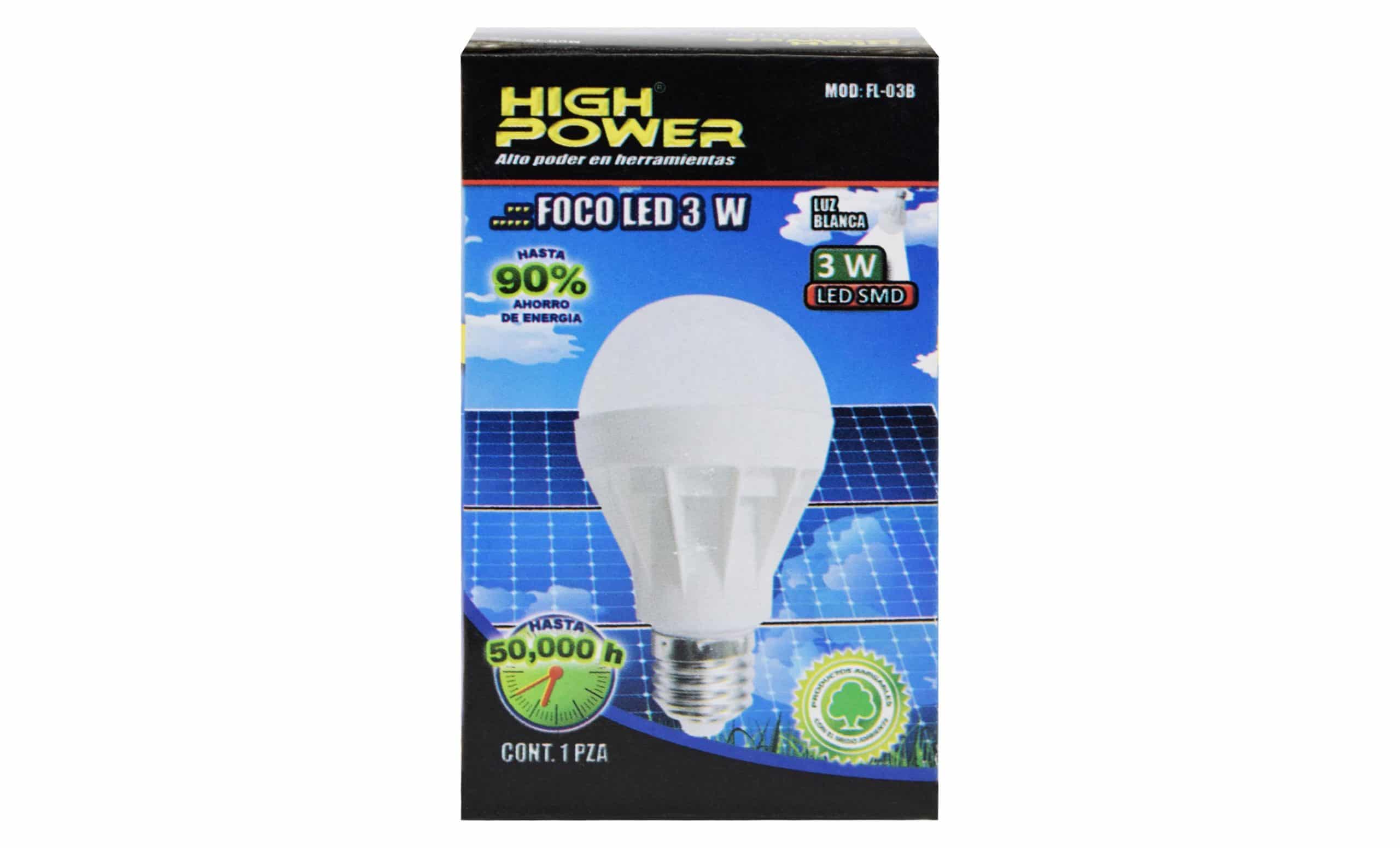 Foco Led 3W Luz Blanca High Power FL-03B - Ferreterias Calzada