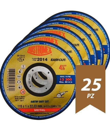 HC62946-1 - Disco Corte Metal De 4-1/2″ X 0.040″ X 7/8″ Austromex 2014 25Pz - AUSTROMEX