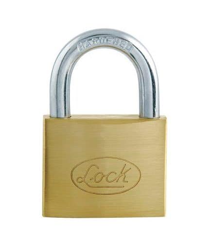 HC57032 - Candado De Acero Estandar Gancho Corto 50MM Lock L22S50ElBB Acabado Laton - LOCK