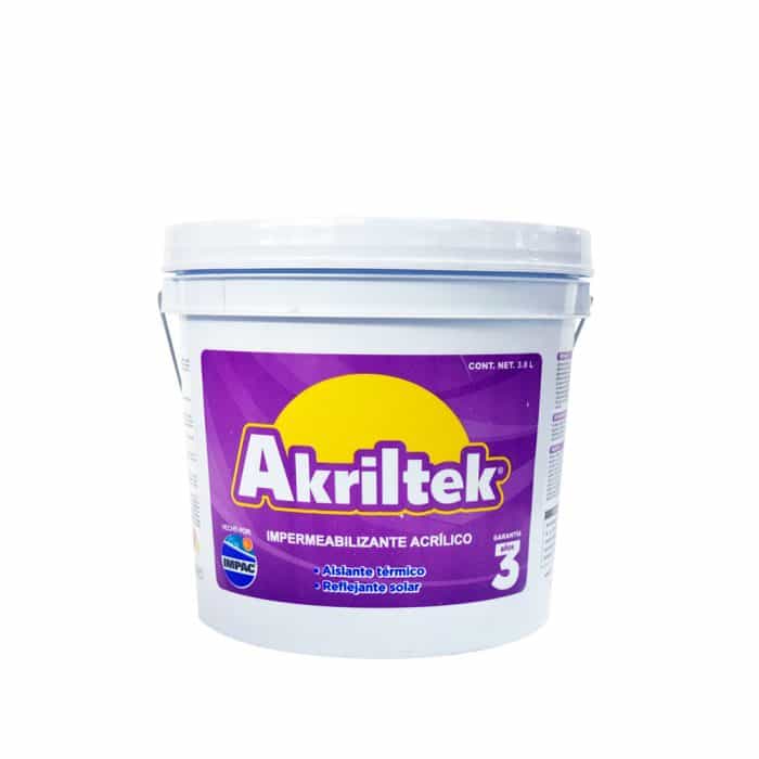 C1001628 - Impermeabilizante Acrílico Blanco 3 Años 3.8L Akriltek AK03BL1 - AKRILTEK