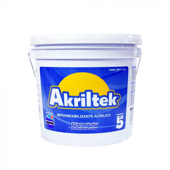 C1001630 - Impermeabilizante Acrílico Blanco 5 Años 3.8L Akriltek AK05BL1 - AKRILTEK