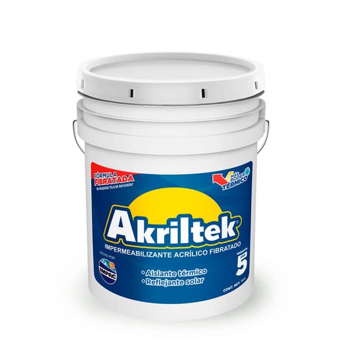 HC122308 - Impermeabilizante Fibratado 5 Años 18L Blanco Akriltek AK05BL1NFM - AKRILTEK