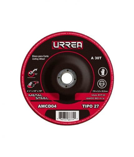 HC57626 - Disco Abrasivo Corte Metal T27 De 4-1/2 Urrea Amcd04 - URREA