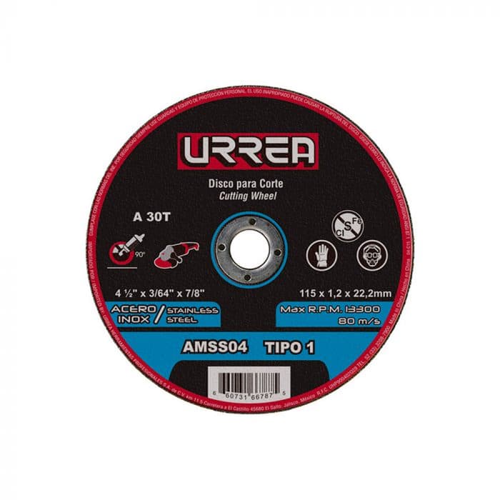HC60975 - Disco Abrasivo Para Acero Inoxidable De 4-1/2 Urrea Amss04 - URREA