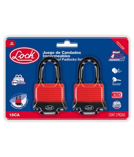 HC96421 - Jgo 2 Candado Imperm Cort 40MM Lock 18Ca - LOCK