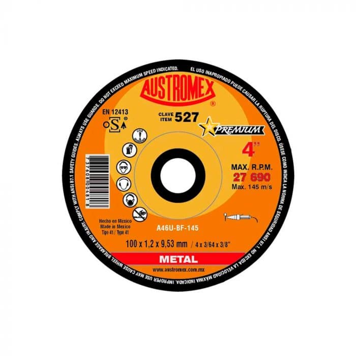 A1DCOESM527 - Disco De Corte Austromex 527 4X3/64X3/8 - AUSTROMEX