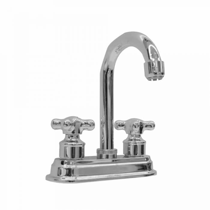 HC125599 - Mezcladora AQF-1800 Para Lavabo Cromo/Oro Cruceta - AQUAFLOW