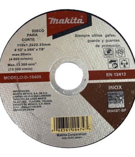 HC106225 - Disco Abrasivo Corte Para Acero 4 1/2 Makita D18409 - MAKITA