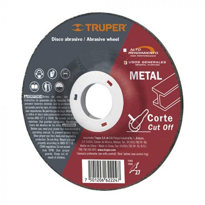 HC44624 - Disco Corte De Metal De 4-1/2 Truper 12569 Uso General - TRUPER