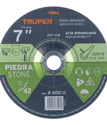 H051573 - Disco Corte De Piedra De 7 Truper 11566 Alto Rendimiento - TRUPER