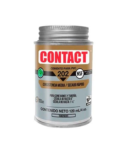 HC111490 - Cemento Para Pvc Contact 202 4OZ Con Aplicador Transp Sec Rap - CONTACT