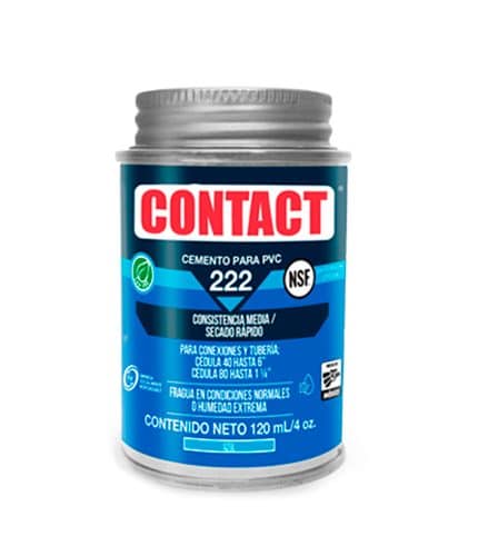 HC111493 - Cemento Para Pvc Contact 222 4OZ Con Aplicador Azul Secado Rapido - CONTACT