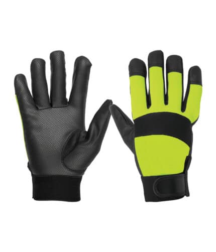 H012180 - Guantes Mecánico Alta Visibilidad Palma Poliuretano Verde Truper 13194 - TRUPER