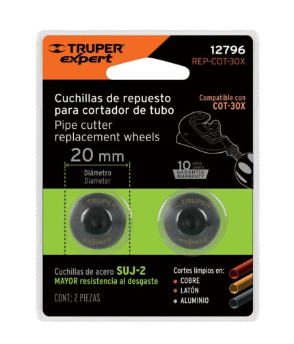 HC136050 - Blíster Con 2 Cuchillas Para Cortador De Tubo Cot-30X Truper 12796 - TRUPER