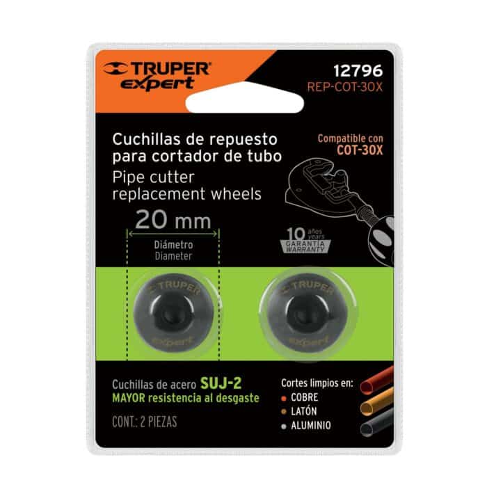 HC136050 - Blíster Con 2 Cuchillas Para Cortador De Tubo Cot-30X Truper 12796 - TRUPER