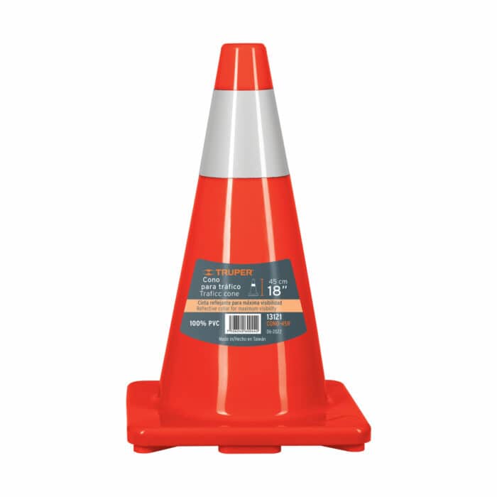 HC81976 - Cono De Precaución De 45 Cm De Pvc Con Reflejante Truper 13121 - TRUPER