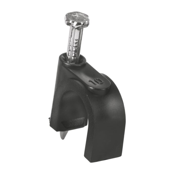HC23207 - Bolsa Con 20 Grapas Negras De 10 Mm Para Cable Redondo Volteck 48282 - VOLTECK