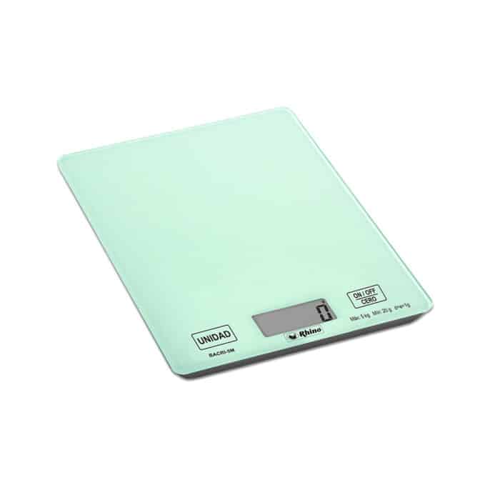 HC162485 - Báscula Electrónica de Cocina Rectangular Plato Cristal Templado 05Kg Rhino BACRI-5M - RHINO