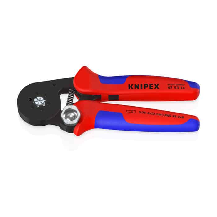 HC100413 - Alicate Autoajustable Para Crimpar Punteras Huecas De Acceso Lateral Con Fundas Multicomponentes Bruñido 180 Mm (Cartulina Autoservicio/Blíster) KNIPEX 97 53 14 Sb - KNIPEX