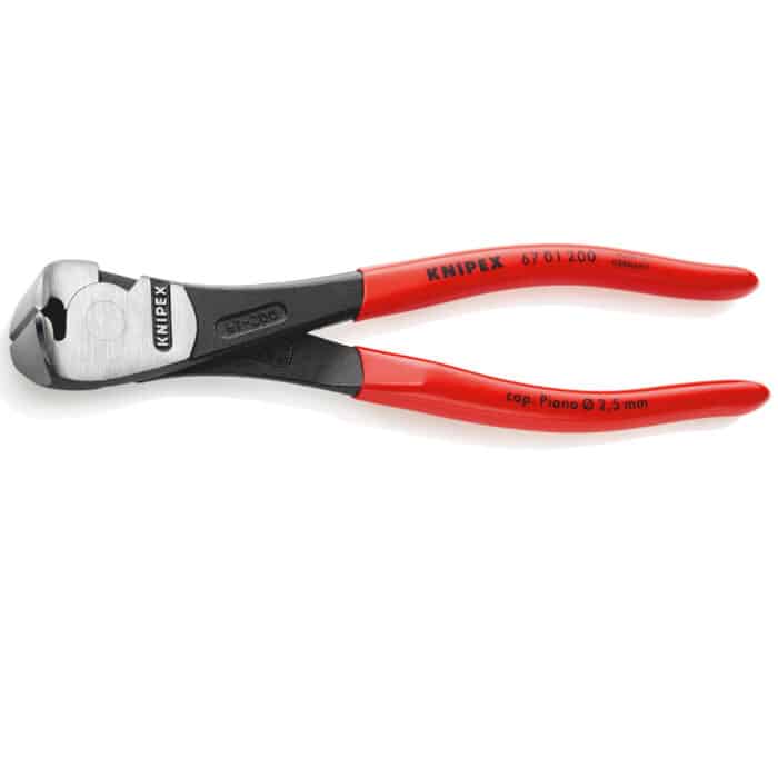 HC153389 - Alicates De Corte Frontal De Fuerza Recubiertos De Plástico Negro Atramentado 200 Mm KNIPEX 67 01 200 - KNIPEX