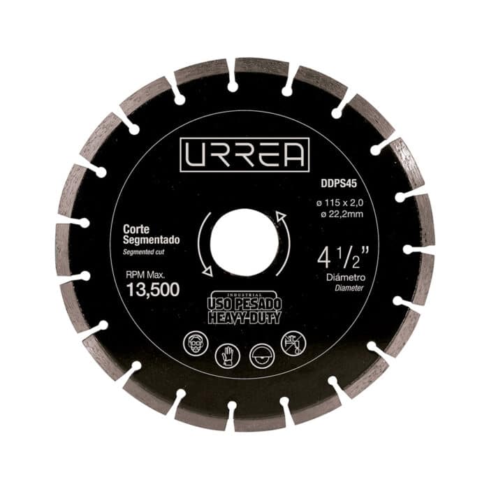 HC15291 - Disco De Diamante Extra Pesado Corte Segmentado 4 1/2 Urrea DDPS45 - URREA