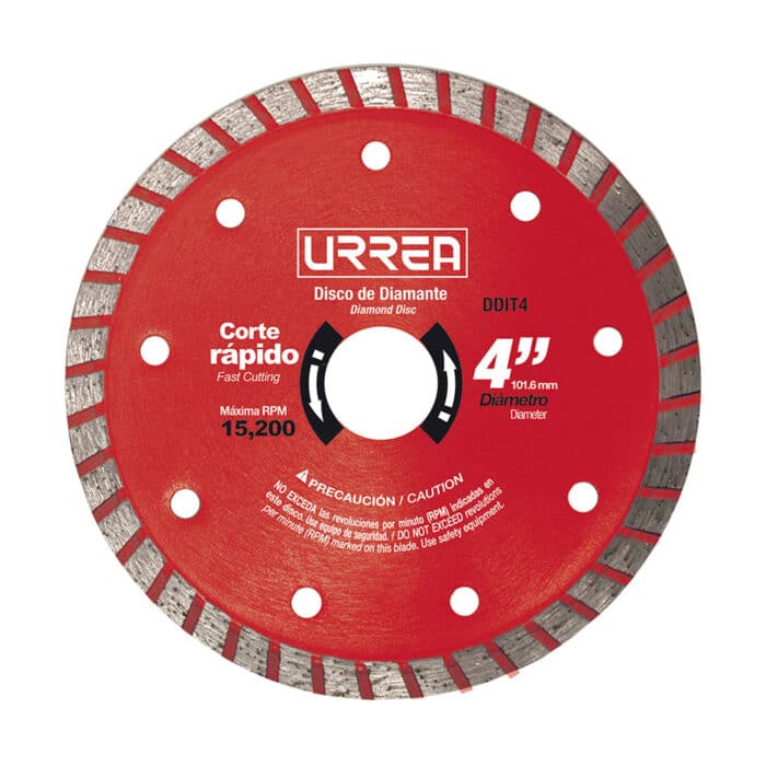 URRDDIT4 - Disco De Diamante Uso Industrial Corte Turbo 4 Urrea DDIT4 - URREA