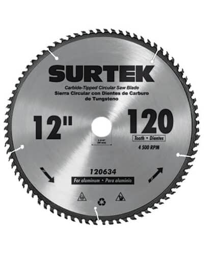 HC52925 - Disco Para Sierra Circular Aluminio 12 120 Dientes Surtek 120634 - SURTEK