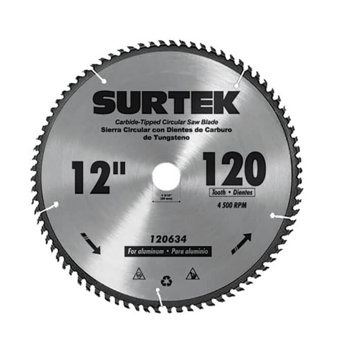 HC52925 - Disco Para Sierra Circular Aluminio 12 120 Dientes Surtek 120634 - SURTEK