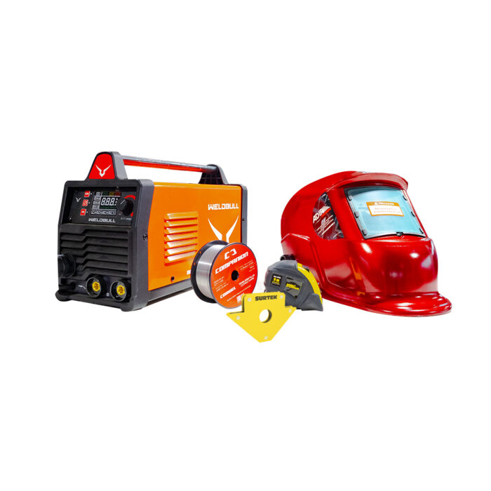 KHC168524 - Kit Weldbull Soldaor Inversor + Careta + Flexometro + Microalambre + Escuadra - WELDBULL