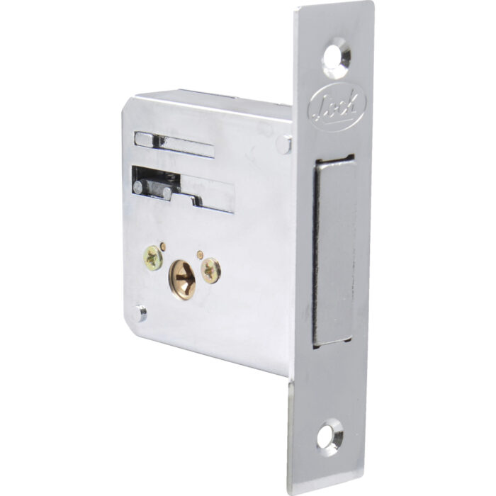 HC111681 - Cerrojo Para Embutir Auxiliar Función Doble Níquel Satinado Llave Tetra En Caja Lock 10CE - LOCK