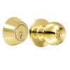 HC111689 - Combo De Pomo Tubulares De Bola Función Sencilla Latón Brillante Llave Estándar Blíster Lock 15CB - LOCK