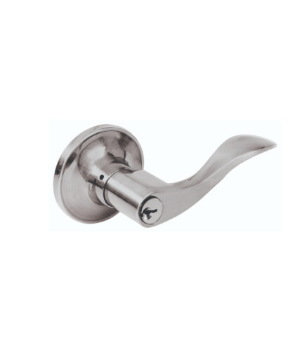 HC134740 - Manija Tubular Curva Función Baño Níquel Satinado Llave Estándar Blíster Lock 17MA - LOCK