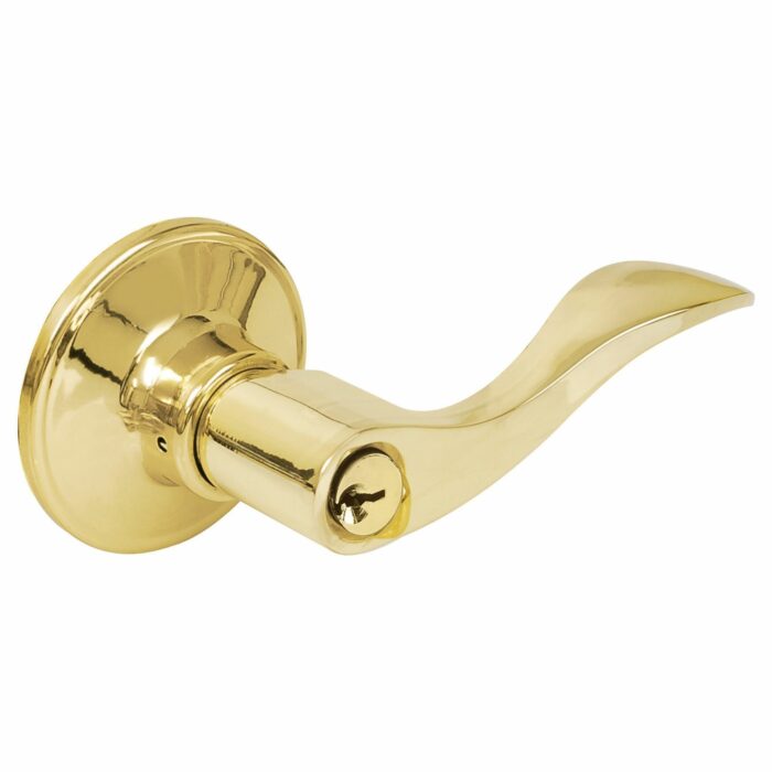 HC150157 - Manija Tubular Curva Función Baño Latón Brillante Llave Estándar Blíster Lock 19MA - LOCK