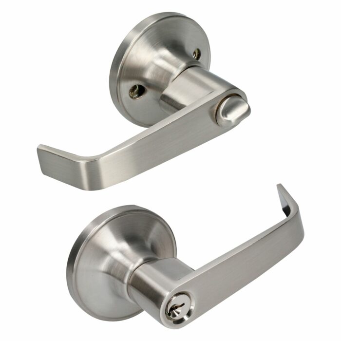 HC150160 - Manija Tubular Plana Función Entrada Y Recámara Níquel Satinado Llave Estándar Blíster Lock 22MA - LOCK