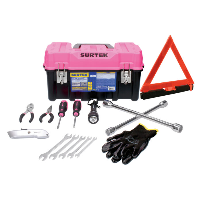 HC152416 - Juego Combinado De Herramienta Automotriz Con Caja Plástica Rosa 11 Piezas Surtek JA11P - SURTEK