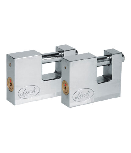 HC153830 - Juego De Candados Para Cortina 80 Mm Cromo Satinado Llave Estándar 2 Piezas Lock J2CC - LOCK