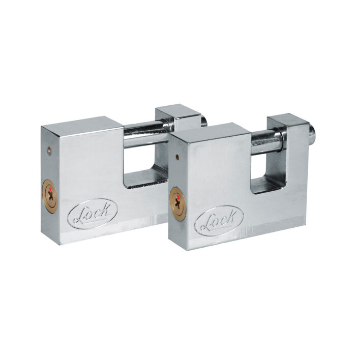 HC153830 - Juego De Candados Para Cortina 80 Mm Cromo Satinado Llave Estándar 2 Piezas Lock J2CC - LOCK