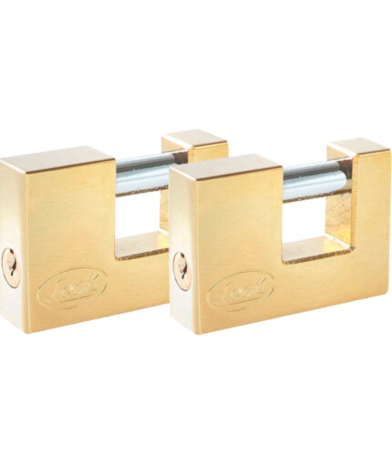 HC153833 - Juego De Candados Para Cortina 80 Mm Latón Brillante Llave Estándar 2 Piezas Lock J2CCL - LOCK