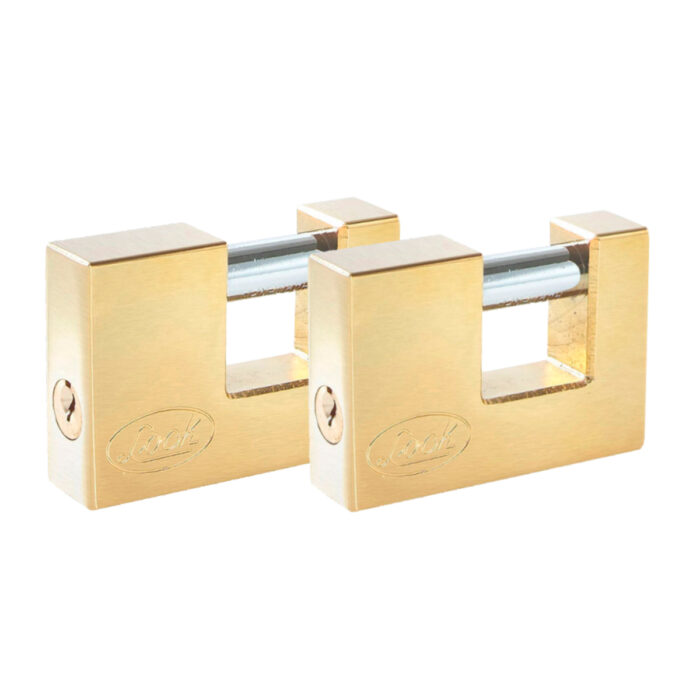 HC153833 - Juego De Candados Para Cortina 80 Mm Latón Brillante Llave Estándar 2 Piezas Lock J2CCL - LOCK