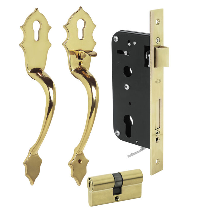 HC70547 - Conjunto Classic Función Doble Latón Brillante Llave Estándar Lock L119ELB - LOCK