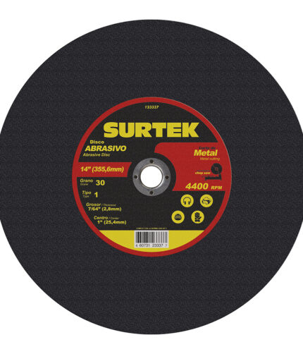 H017184 - Disco Abrasivo Tipo 1 Para Metal 14 X 7/64 Surtek 123337 - SURTEK