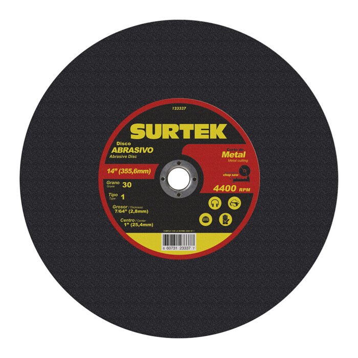 H017184 - Disco Abrasivo Tipo 1 Para Metal 14 X 7/64 Surtek 123337 - SURTEK