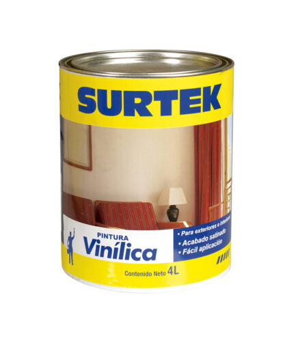 HC125803 - Cubeta De Pintura Vinílica 4 Lt Color Blanco Surtek SP20300 - SURTEK