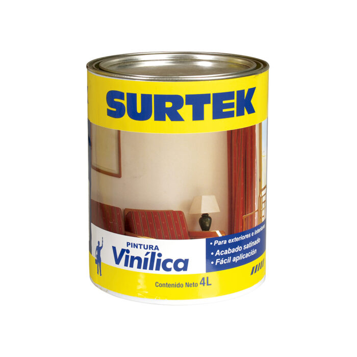 HC125803 - Cubeta De Pintura Vinílica 4 Lt Color Blanco Surtek SP20300 - SURTEK