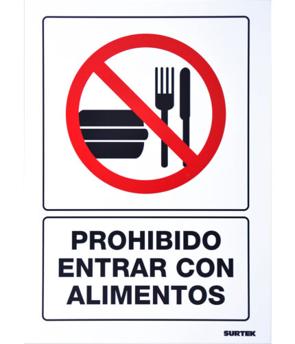 HC142198 - Señal Prohibido Entrar Con Alimentos Surtek SES38 - SURTEK